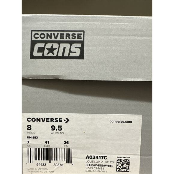 Size 8 - Converse Louie Lopez Pro Canvas Blue White - Picture 6 of 6